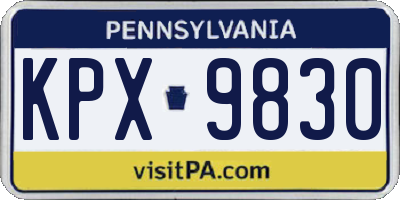 PA license plate KPX9830