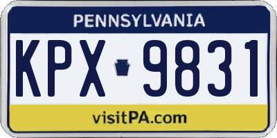 PA license plate KPX9831