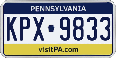 PA license plate KPX9833