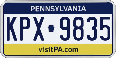 PA license plate KPX9835