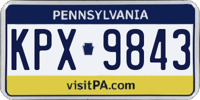 PA license plate KPX9843