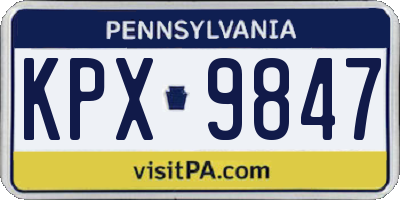 PA license plate KPX9847