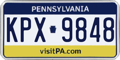 PA license plate KPX9848