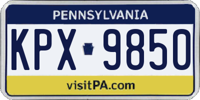 PA license plate KPX9850