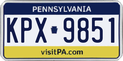 PA license plate KPX9851