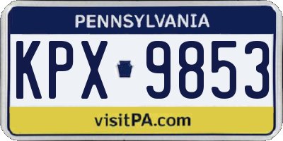 PA license plate KPX9853