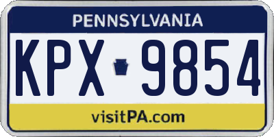 PA license plate KPX9854