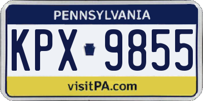 PA license plate KPX9855