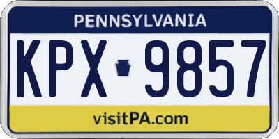 PA license plate KPX9857
