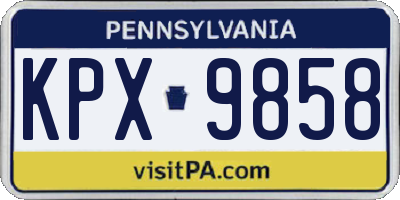 PA license plate KPX9858