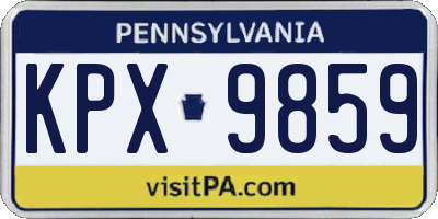 PA license plate KPX9859