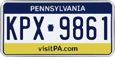 PA license plate KPX9861