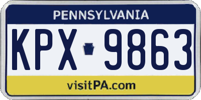 PA license plate KPX9863