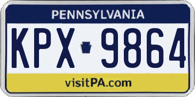 PA license plate KPX9864