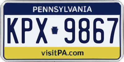 PA license plate KPX9867