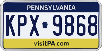 PA license plate KPX9868