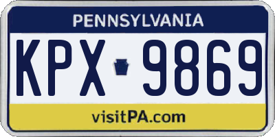 PA license plate KPX9869