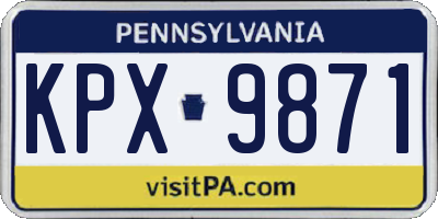 PA license plate KPX9871