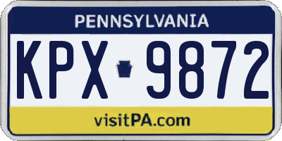 PA license plate KPX9872