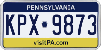 PA license plate KPX9873