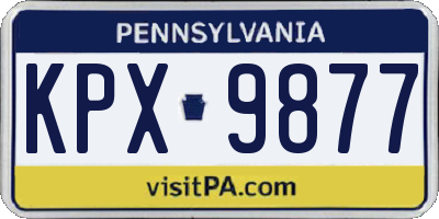 PA license plate KPX9877