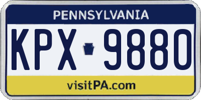 PA license plate KPX9880