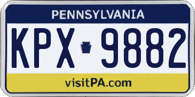 PA license plate KPX9882