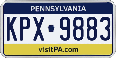 PA license plate KPX9883