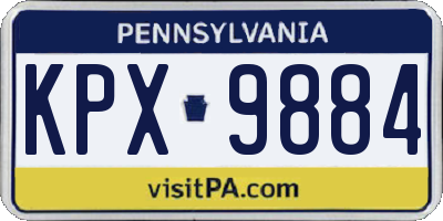 PA license plate KPX9884