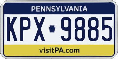 PA license plate KPX9885
