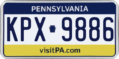 PA license plate KPX9886