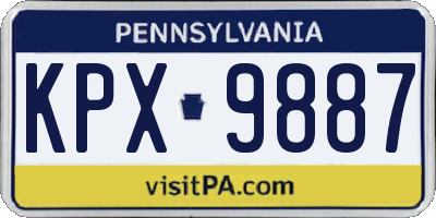 PA license plate KPX9887
