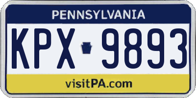 PA license plate KPX9893