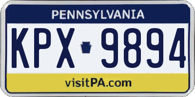PA license plate KPX9894