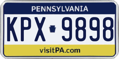 PA license plate KPX9898