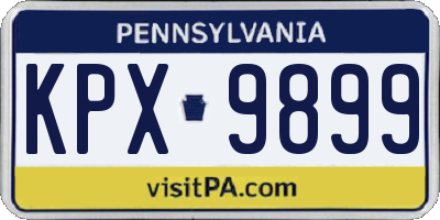 PA license plate KPX9899
