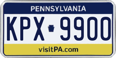 PA license plate KPX9900