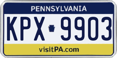 PA license plate KPX9903