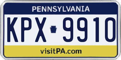 PA license plate KPX9910