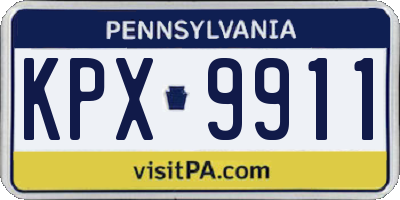 PA license plate KPX9911