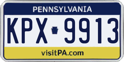 PA license plate KPX9913