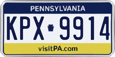 PA license plate KPX9914