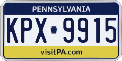 PA license plate KPX9915