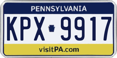 PA license plate KPX9917