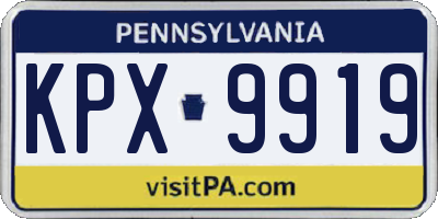 PA license plate KPX9919