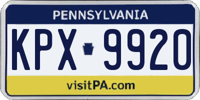 PA license plate KPX9920