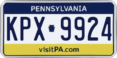 PA license plate KPX9924