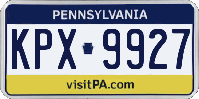 PA license plate KPX9927