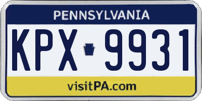 PA license plate KPX9931