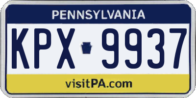 PA license plate KPX9937